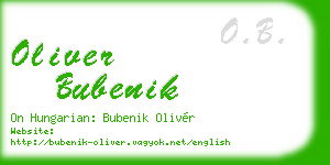 oliver bubenik business card